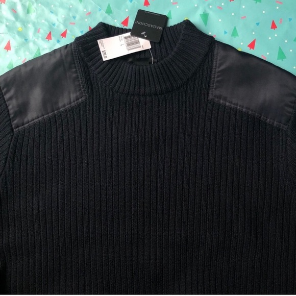 SOLD! NWT Magaschoni LongSleeve Sweater with elbow patch - Picture 6 of 8